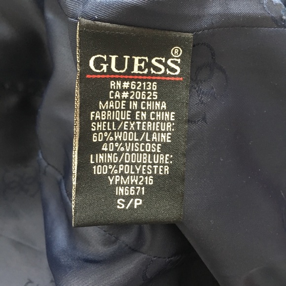 Guess Navy Coat with Gold Buttons and Velvet Dtls - Picture 5 of 7